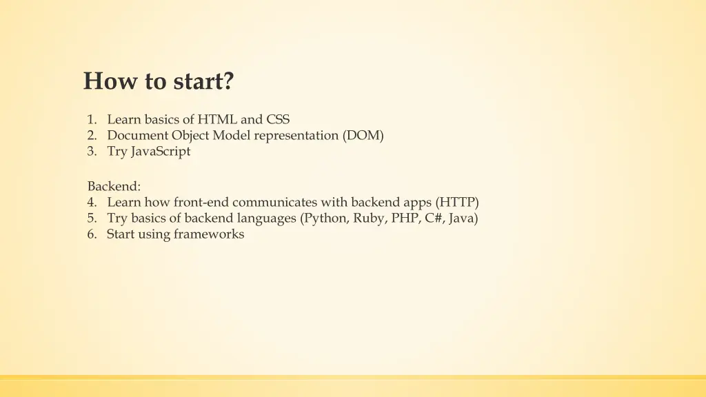 how to start