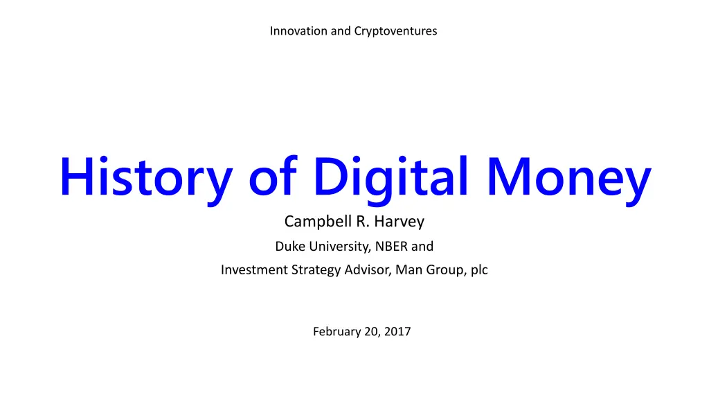 innovation and cryptoventures