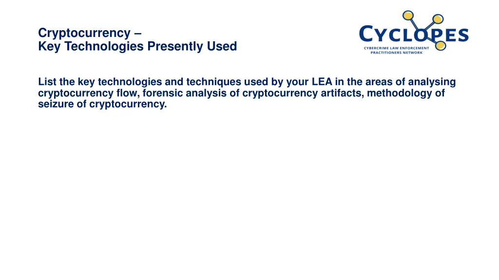 cryptocurrency key technologies presently used