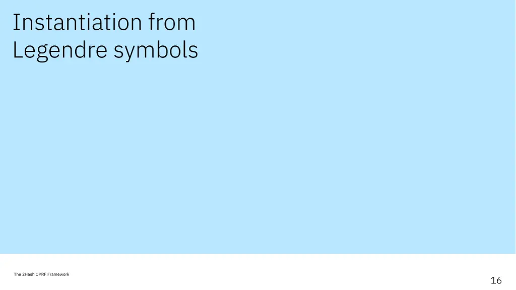instantiation from legendre symbols