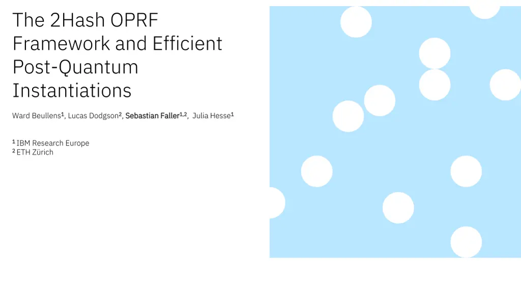 the 2hash oprf framework and efficient post