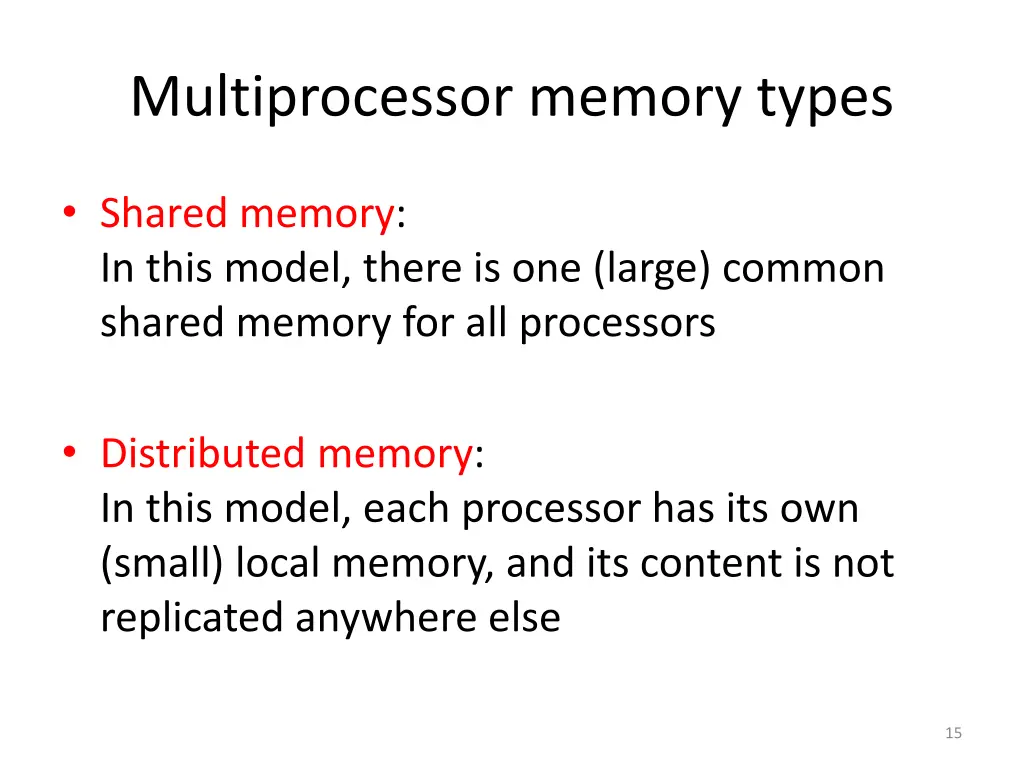 multiprocessor memory types