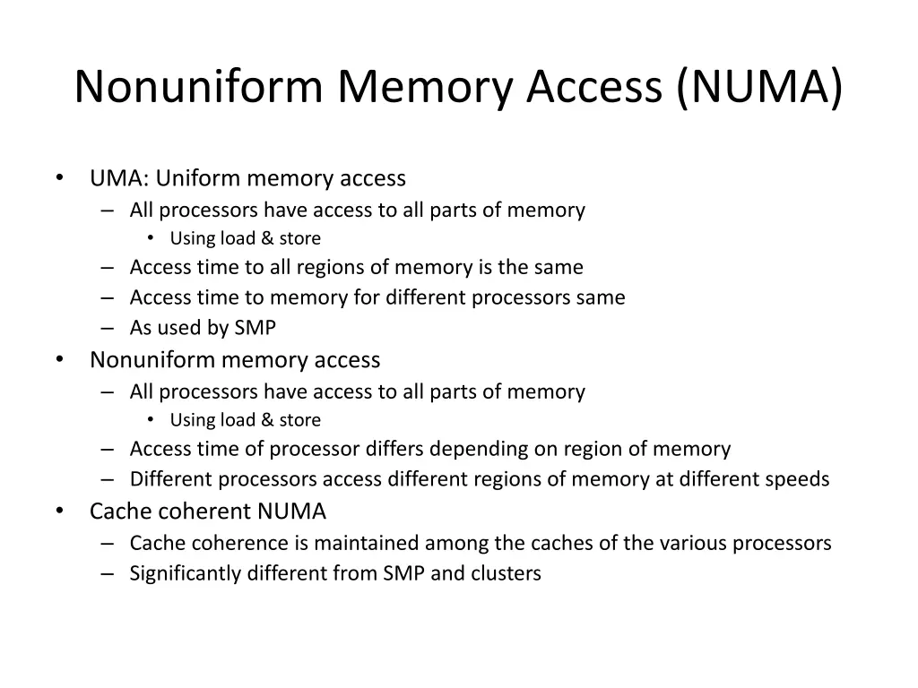 nonuniform memory access numa