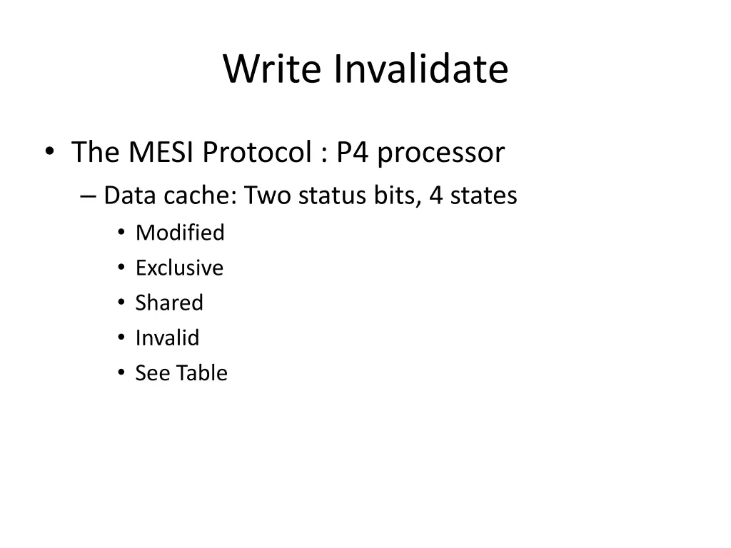 write invalidate