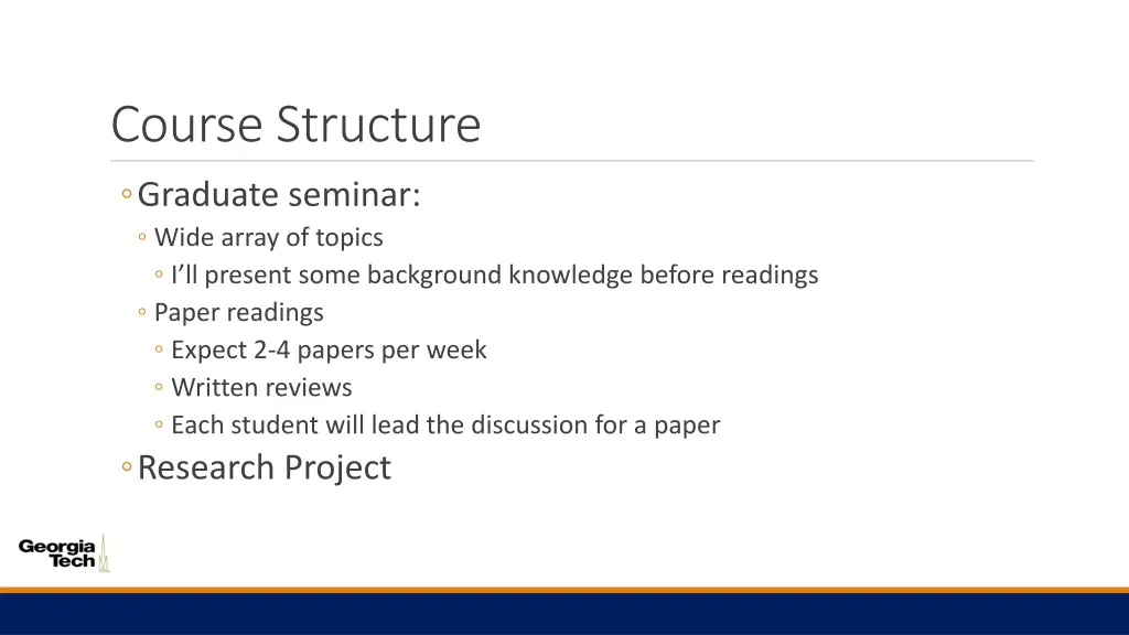 course structure