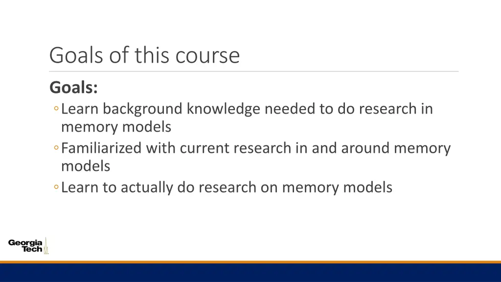 goals of this course