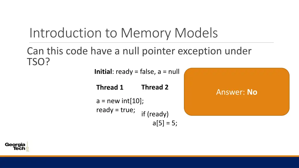 introduction to memory models can this code have 3