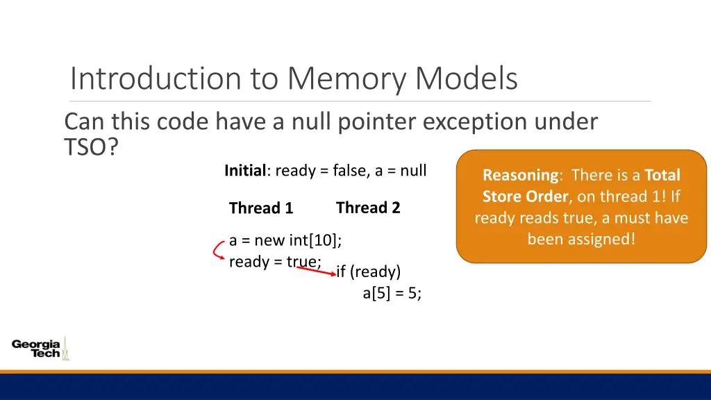 introduction to memory models can this code have 5