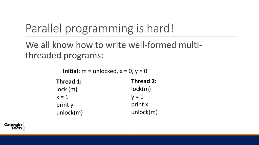 parallel programming is hard