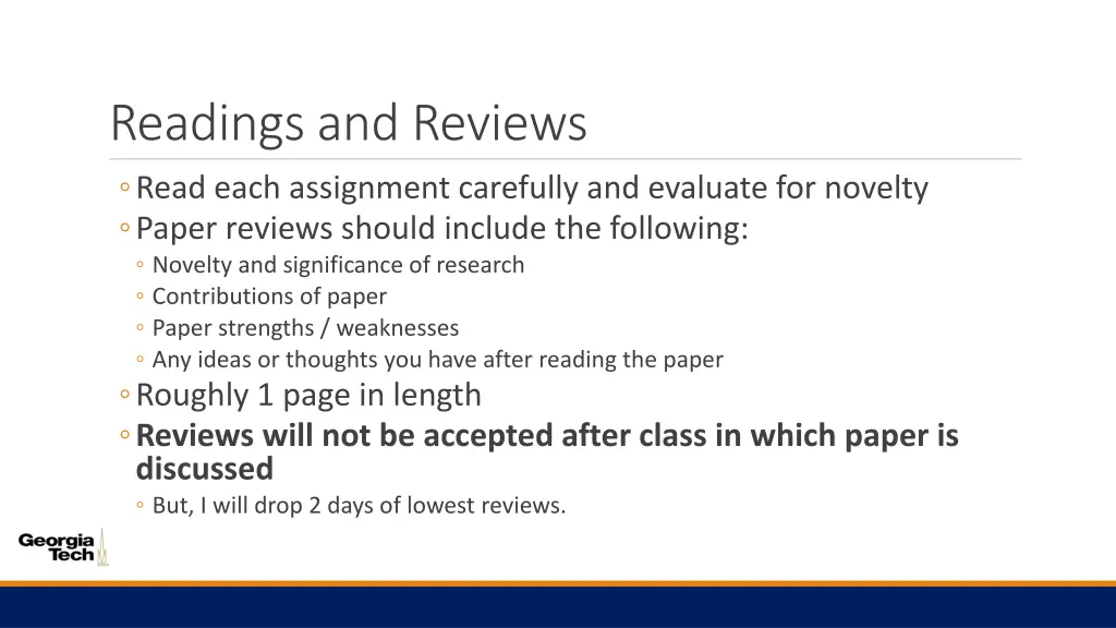 readings and reviews
