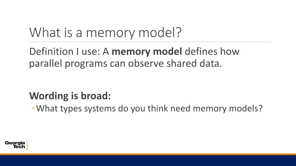 what is a memory model 1