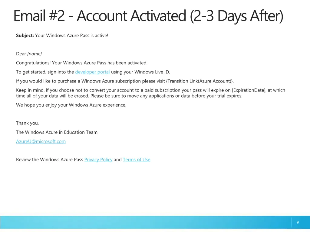 email 2 account activated 2 3 days after