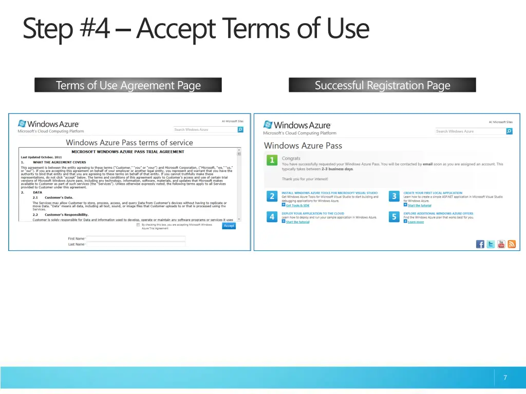 step 4 accept terms of use