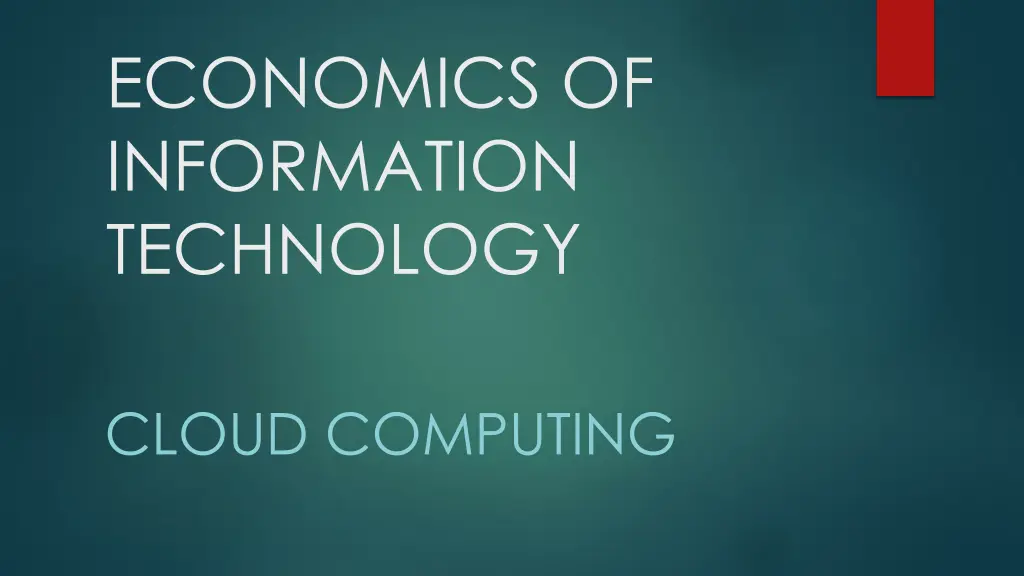 economics of information technology
