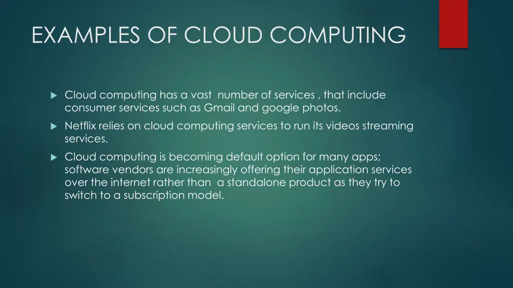 examples of cloud computing