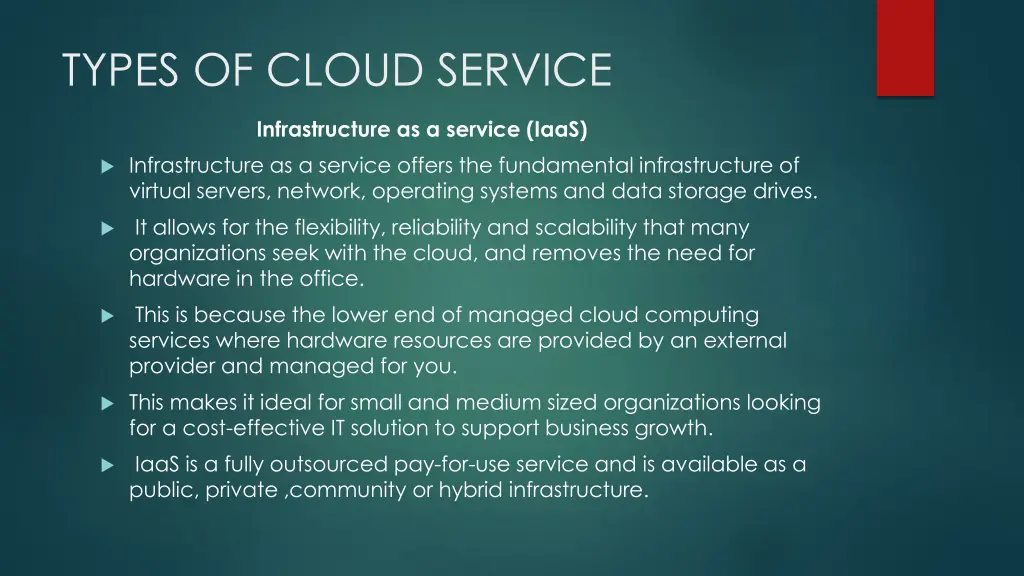 types of cloud service