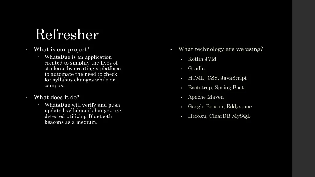 refresher