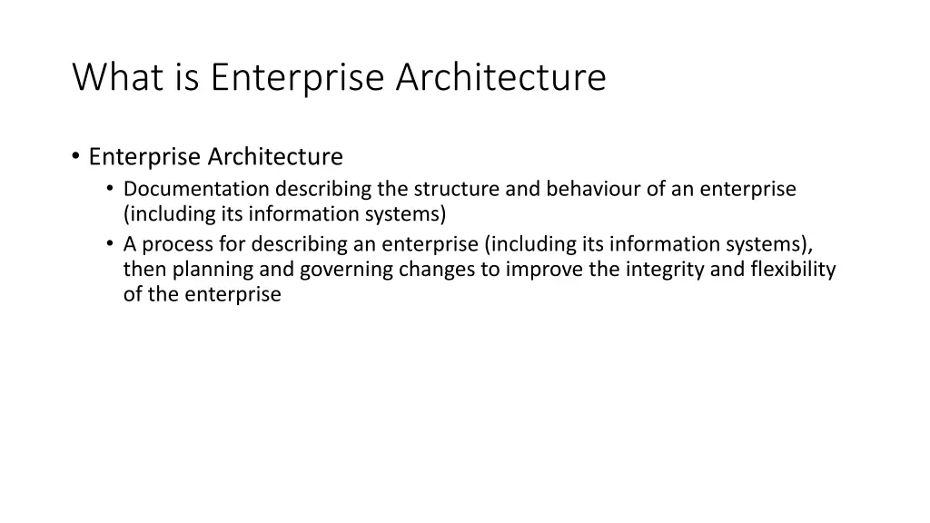 what is enterprise architecture 1