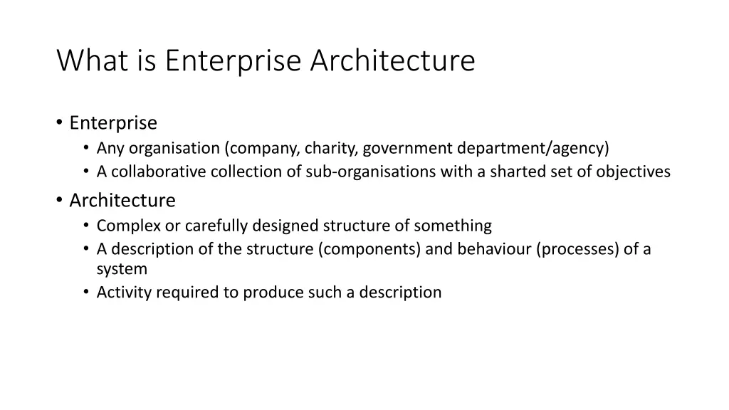 what is enterprise architecture