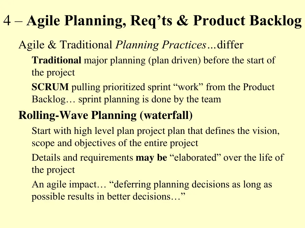 4 agile planning req ts product backlog