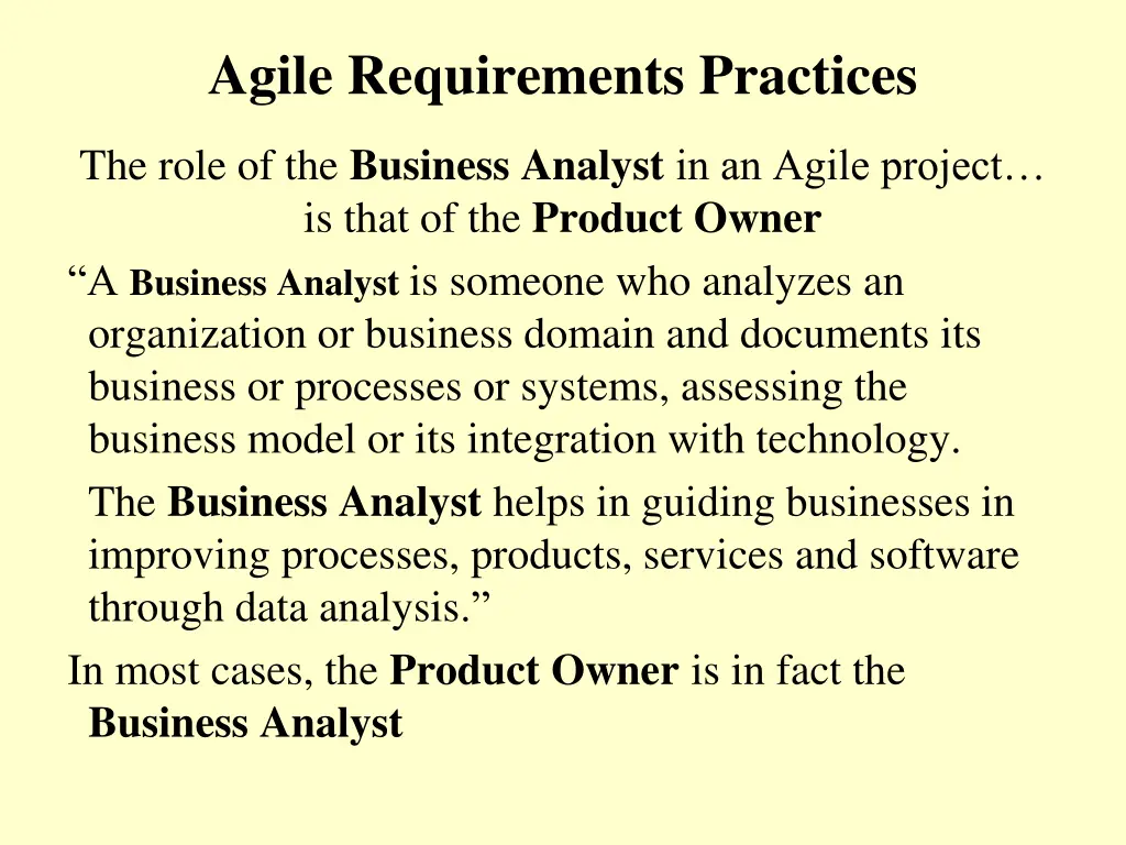 agile requirements practices