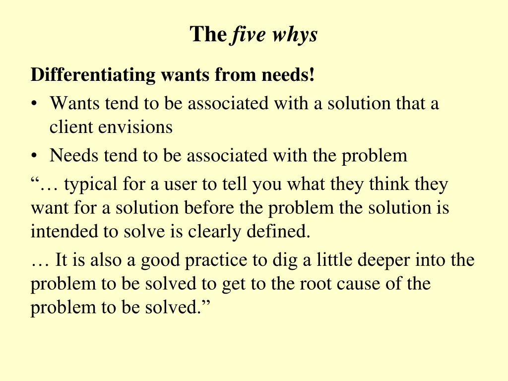 the five whys