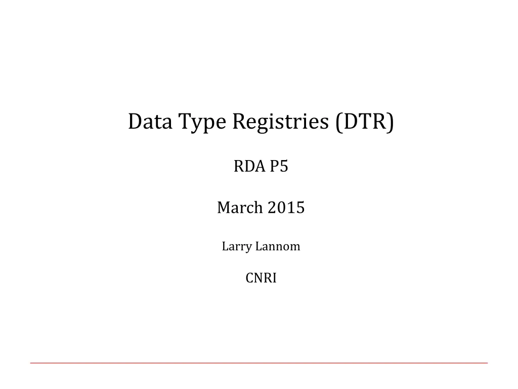 data type registries dtr