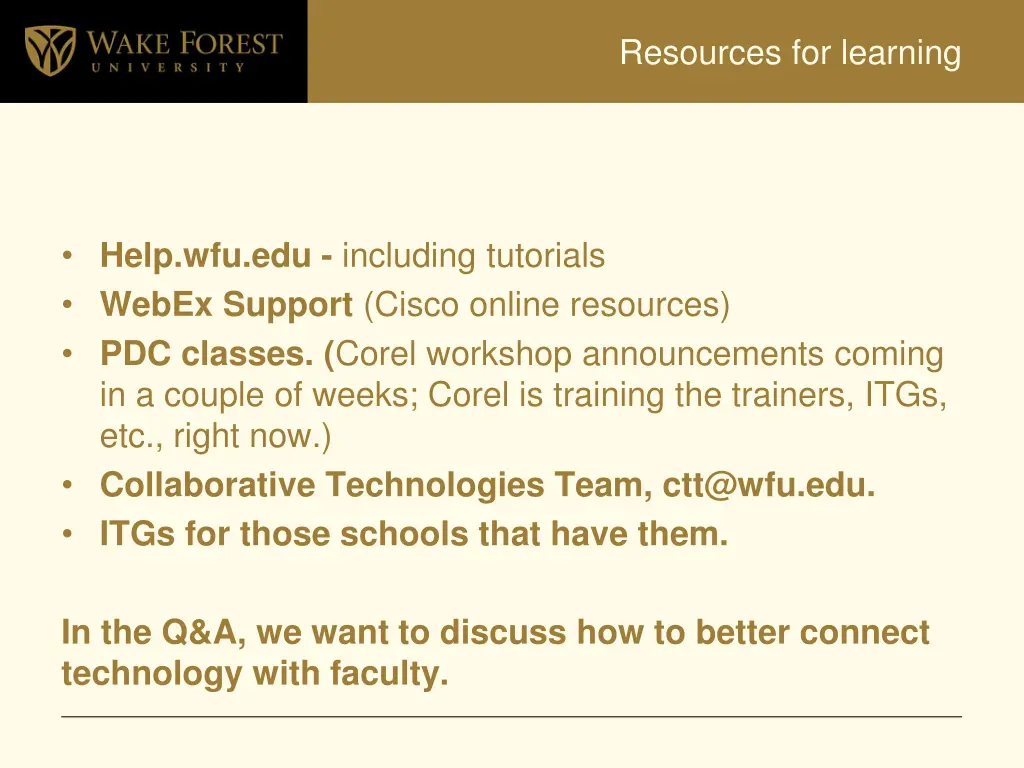 resources for learning