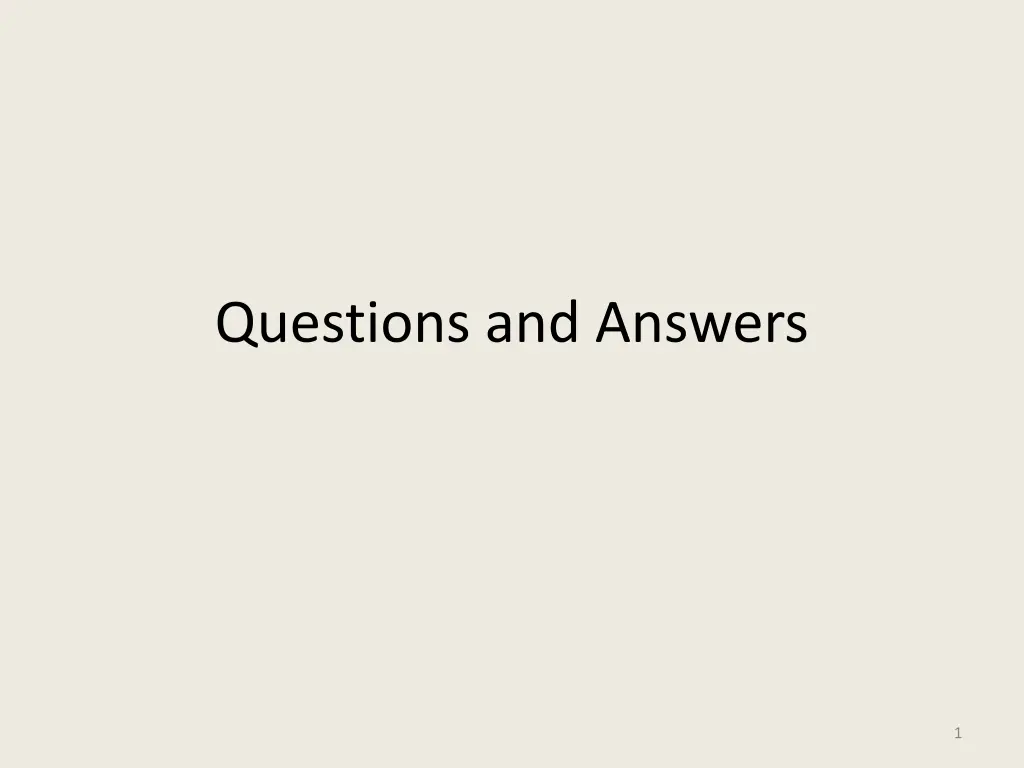 questions and answers