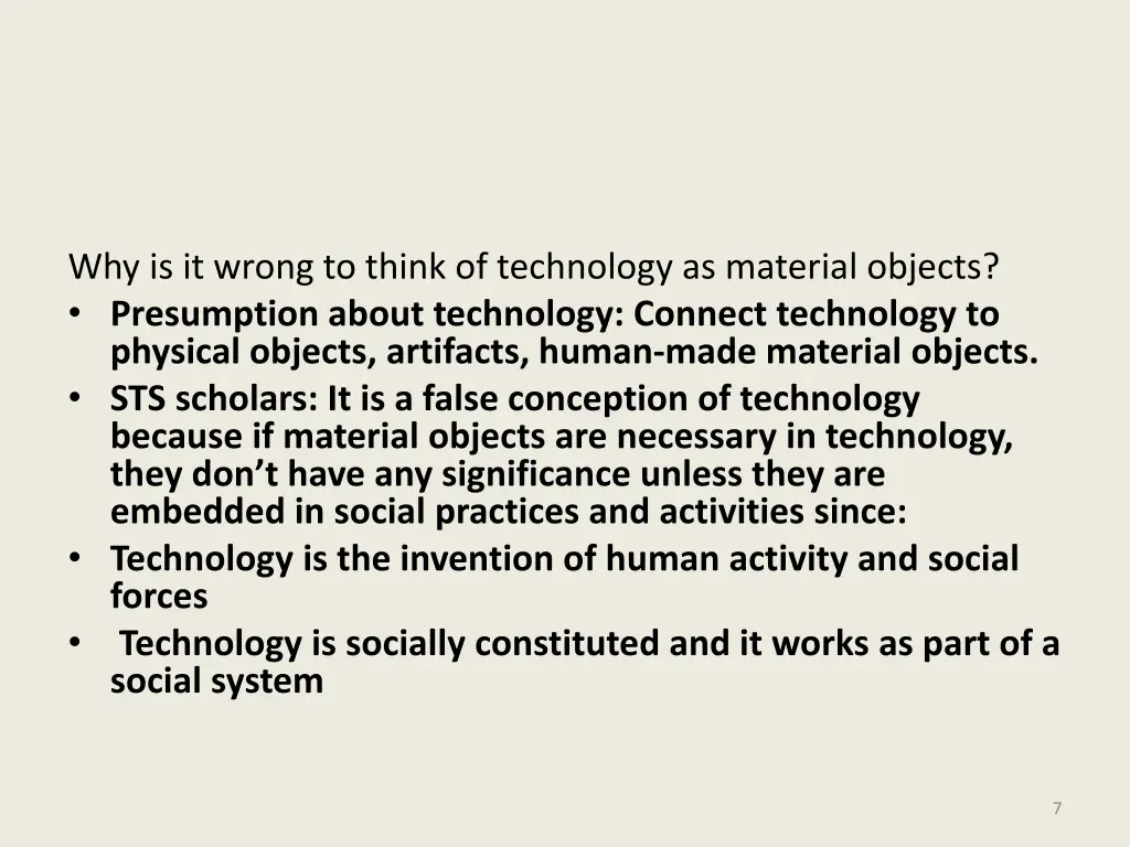why is it wrong to think of technology