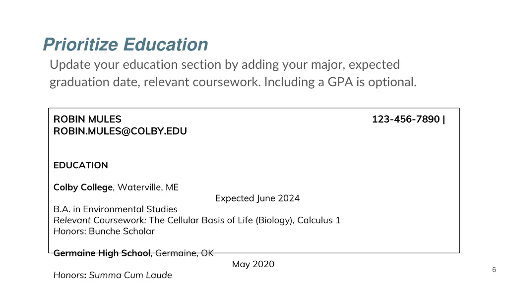 prioritize education update your education