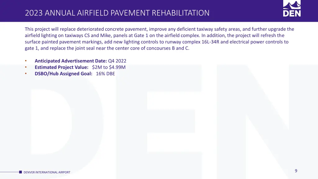 2023 annual airfield pavement rehabilitation