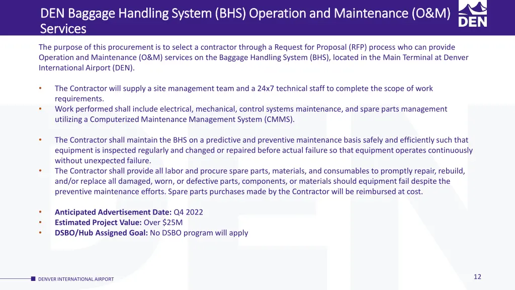 den baggage handling system bhs operation