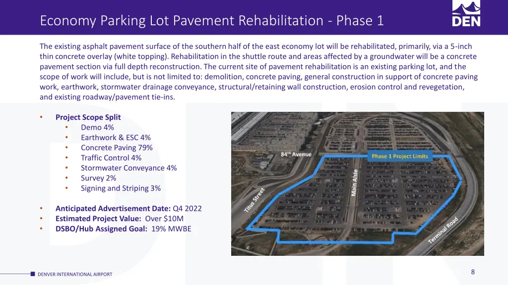 economy parking lot pavement rehabilitation phase