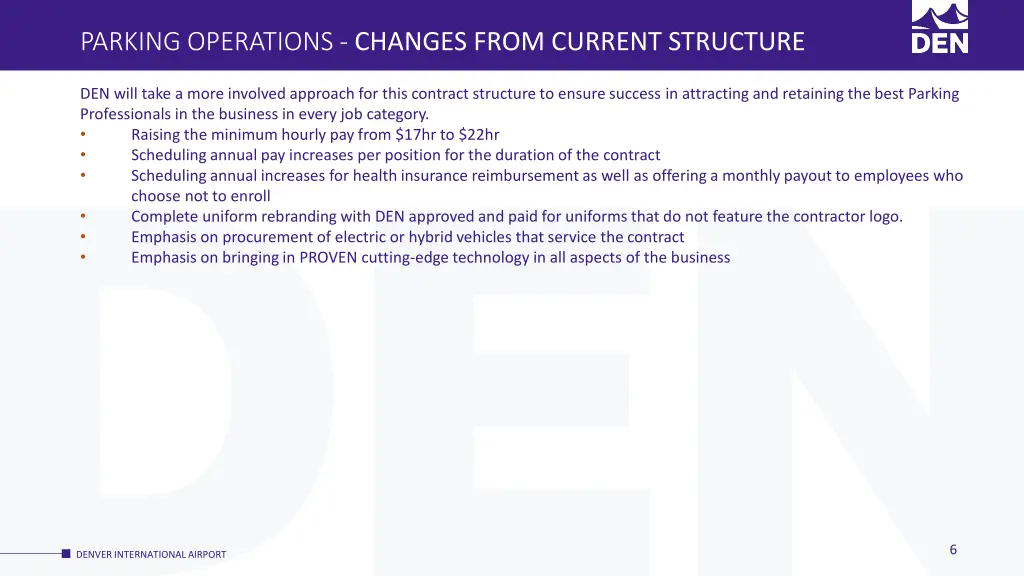 parking operations changes from current structure