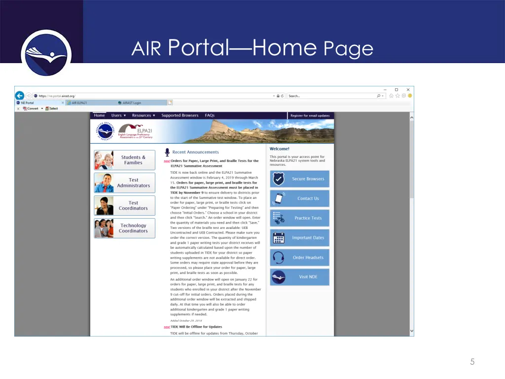 air portal home page
