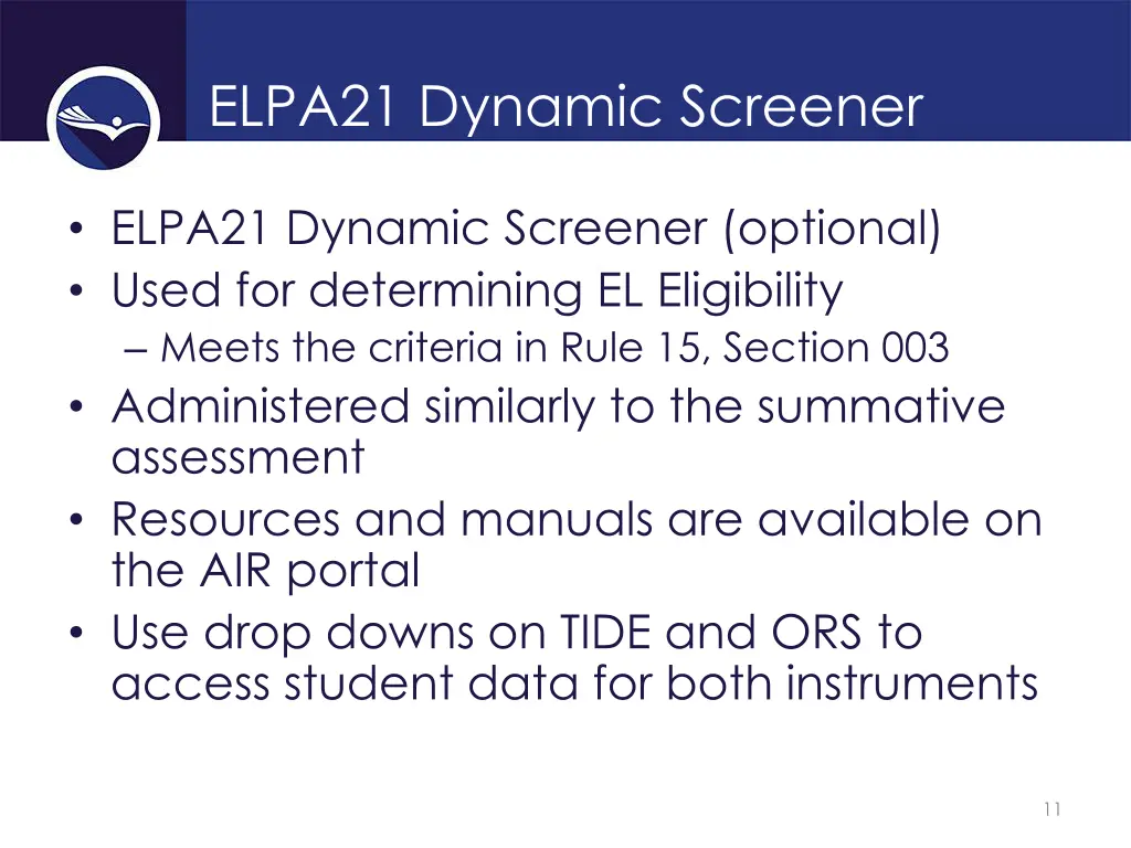 elpa21 dynamic screener