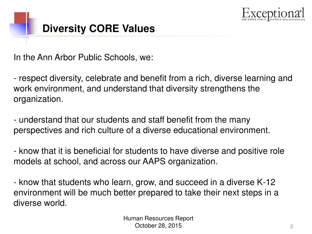 diversity core values