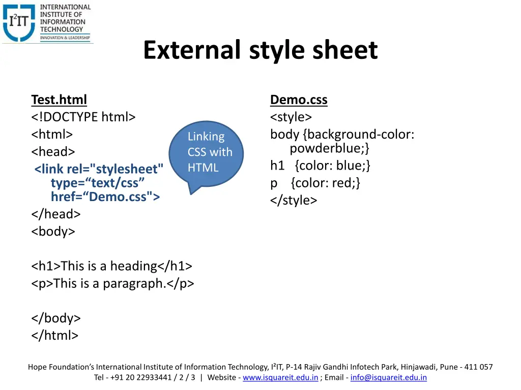 external style sheet