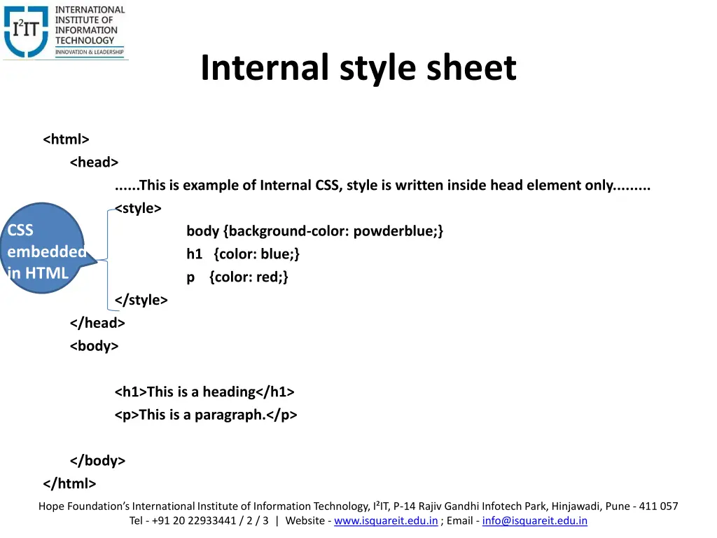 internal style sheet