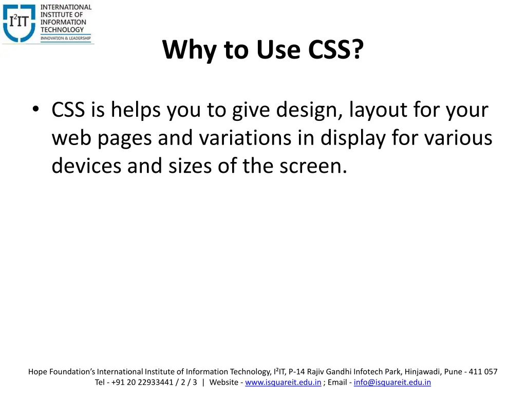 why to use css