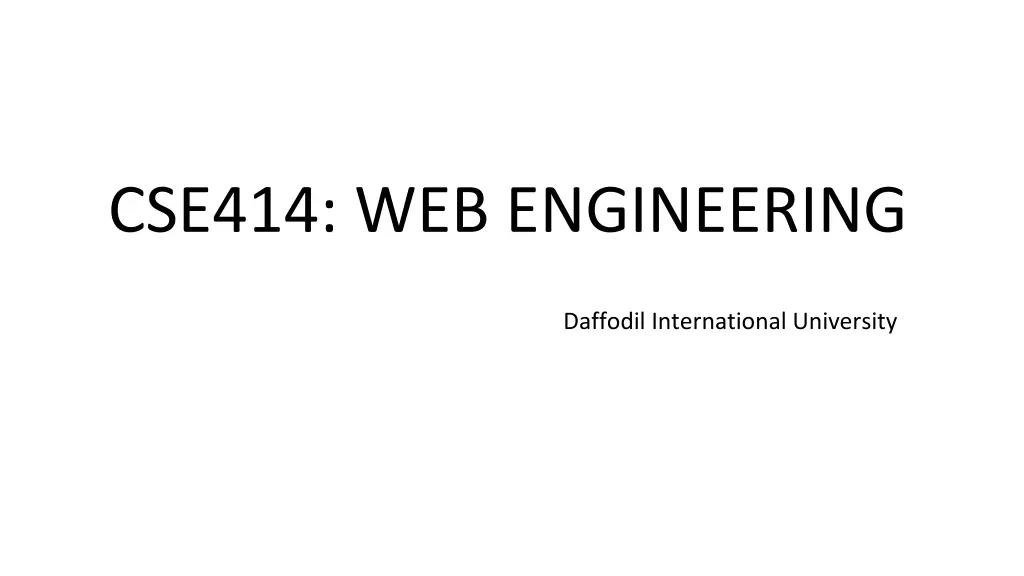cse414 web engineering