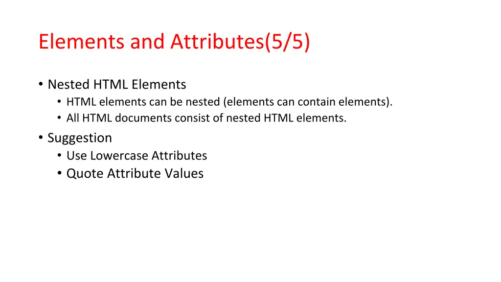 elements and attributes 5 5