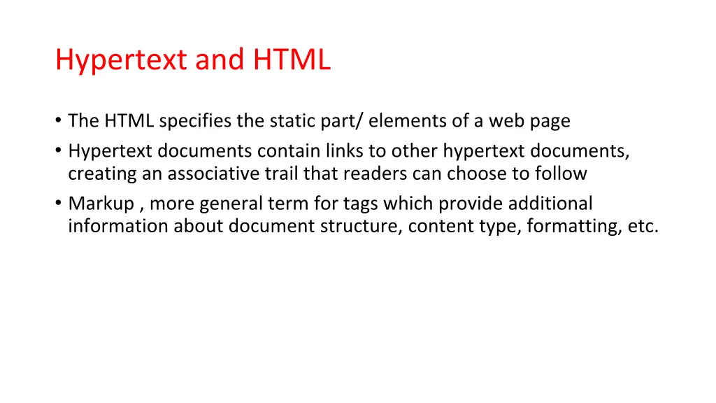 hypertext and html