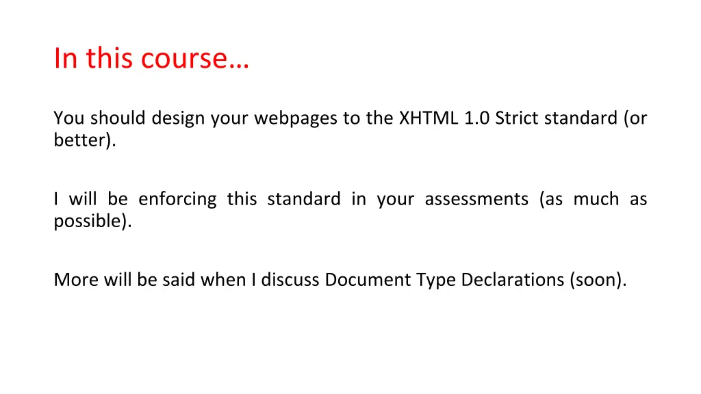in this course