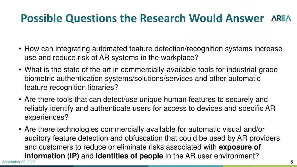 possible questions the research would answer