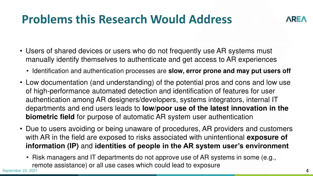 problems this research would address