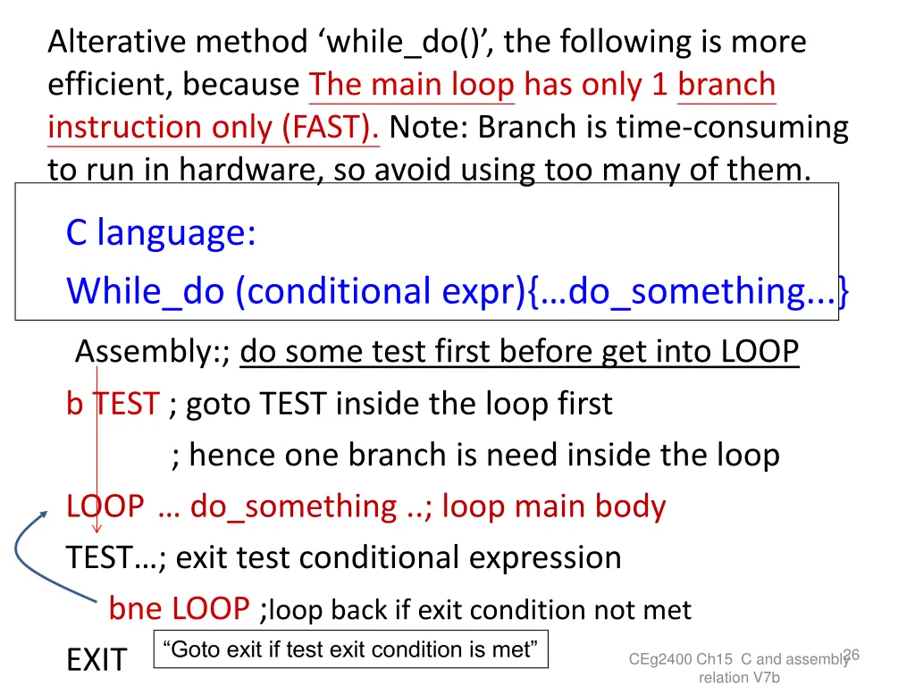 alterative method while do the following