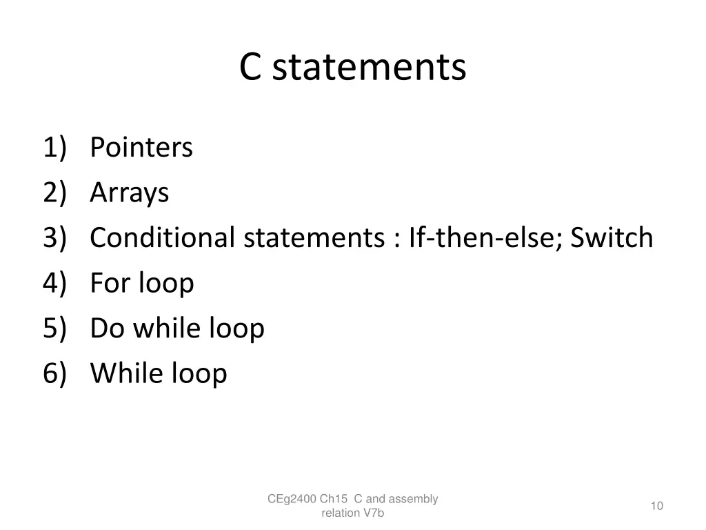 c statements