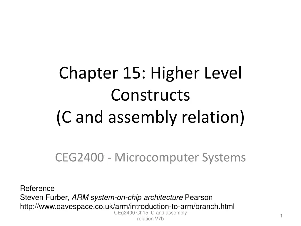 chapter 15 higher level constructs c and assembly
